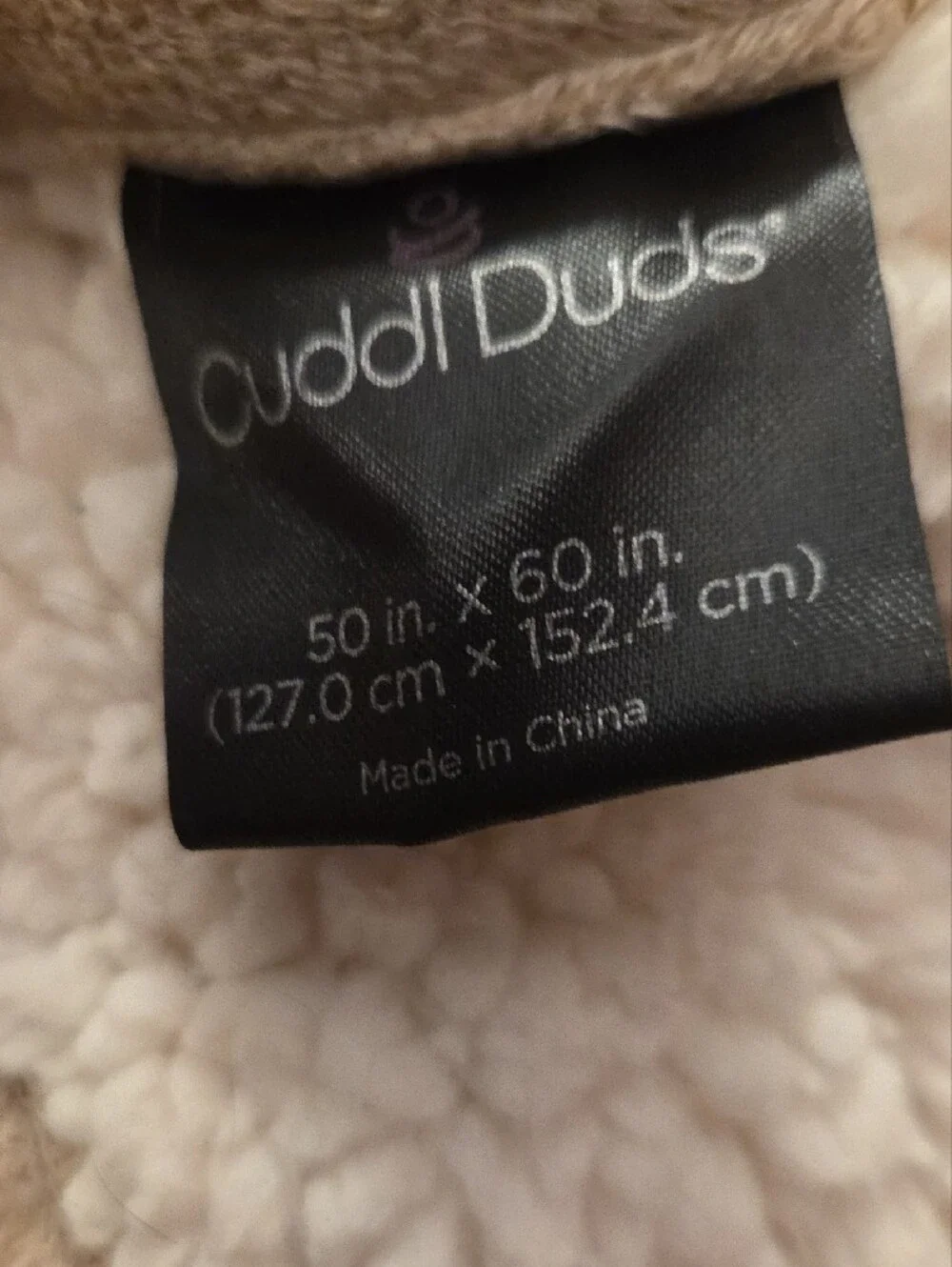 Cuddl Duds Cozy Beige Sherpa Throw Blanket with Dog Print